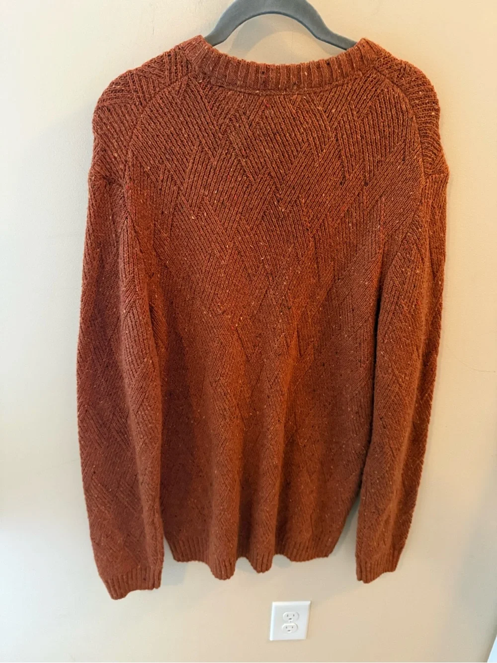 Tasso Elba wool alpaca blend rust orange crewneck sweater size L NWT